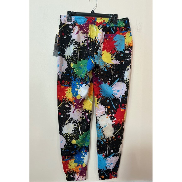 Fresh Prince of Belair Men's Paint Splatter Joggers Black Multi Color Size Large - Picture 3 of 4